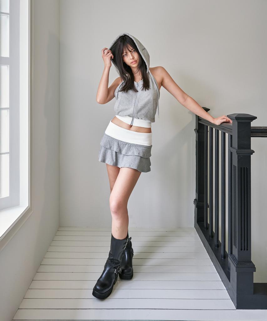 Poyeong 00 Can Can Skirts Gray Melange
