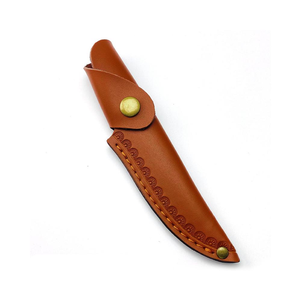 Scheide für Messer mit fester Klinge, geprägtes Rindsleder, Lederscheide, Campingmesser-Etui, Jagdholster mit Gürtelschnalle