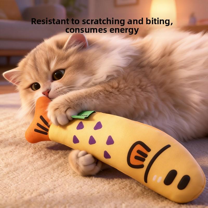 Pet Cat Mint Toy Cat Toy To Amuse Cats Hemp Cloth Fish Self-relaxing and Entertaining Cat Mint Cat Toy Small Realistic Fish