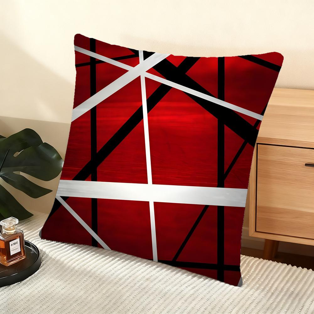 V-Van H-Halen Rock Cushion Cover Soft Short Plush Pillow Cover Smooth Cozy Texture Aesthetic Cushion Case Home Decor