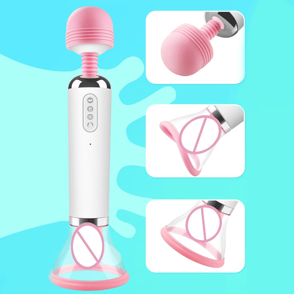 Tongue Licking 3 in 1 Nipple Clit Sucking Vibrators Heating Clitoris Stimulator Power Magic Wand AV Vibrator Adult Products Sex Toys for Women