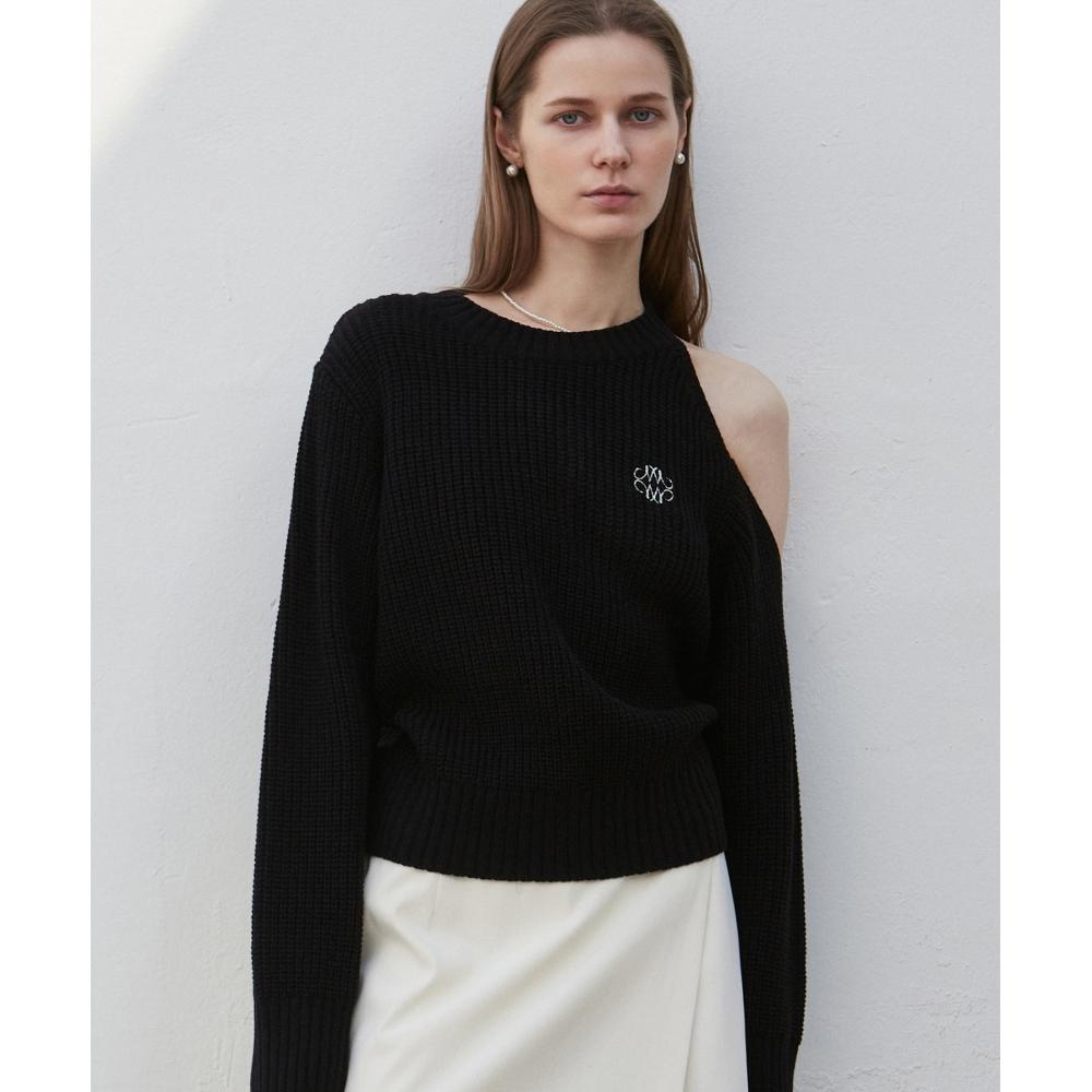 

NICKNICOLE NICOLE UNBALANCE CUT OUT KNITBLACK