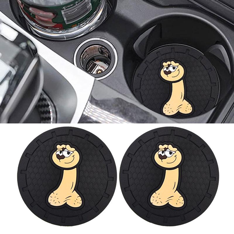 2pcs 7.2CM Cute Car Water Cup Bottle Holder Car Coaster Covers Anti-slip Pad Mat Silica Gel Sticker Auto Interior Accessories