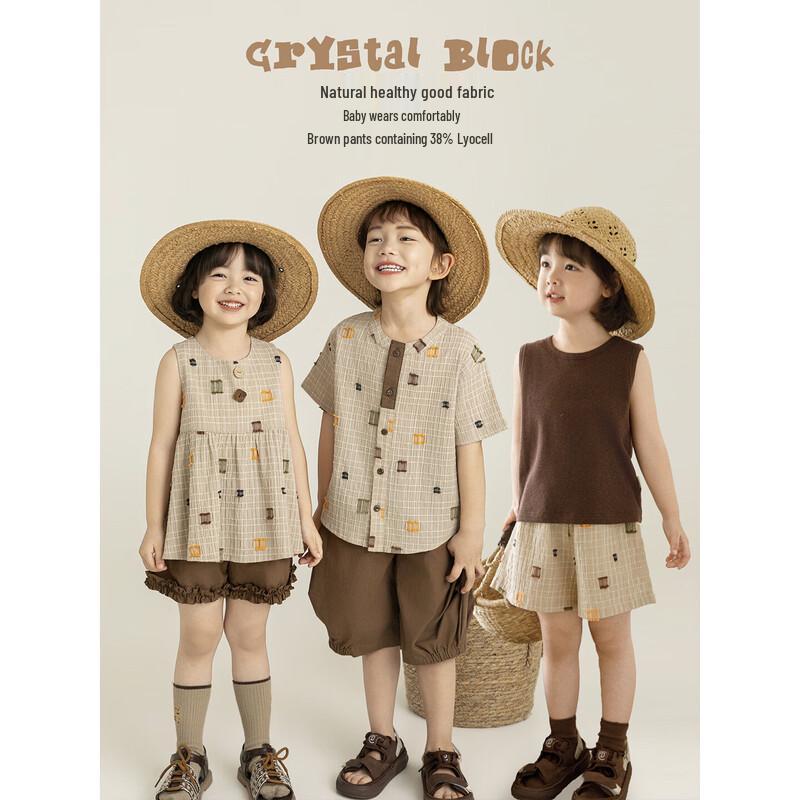 Girl's Retro Sleeveless Babydoll Top & Shorts Set