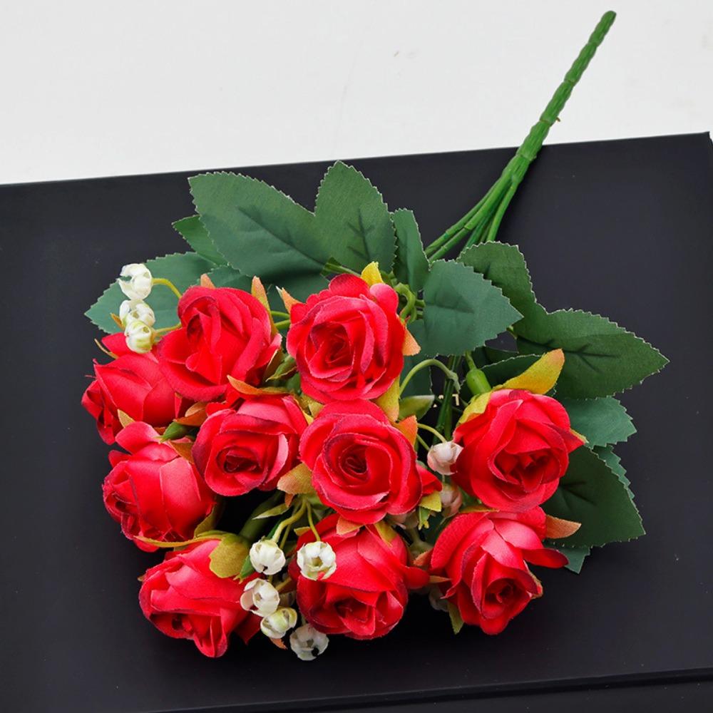 Festival Supplies Simulated Diamond Rose Flower 10 Heads Rose Bundle  Home Decor