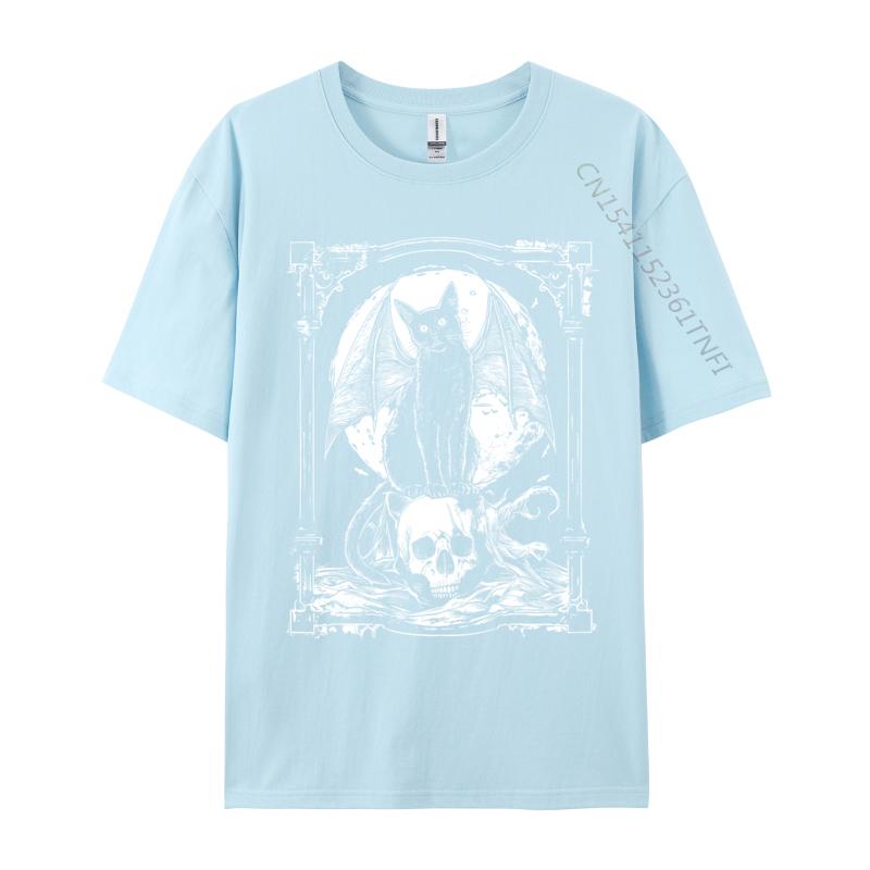 Unisex TShir Cat Skull Occult Summer Cool TShirt T Shirt For Unisex Hip Hop Cotton Leisure TShirt Wholesale