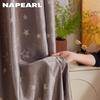 1PC NAPEARL 80% Blackout Curtain Star Pattern Thermal Insulated Curtains for Bedroom Living Room Balcony Window for Home Decor