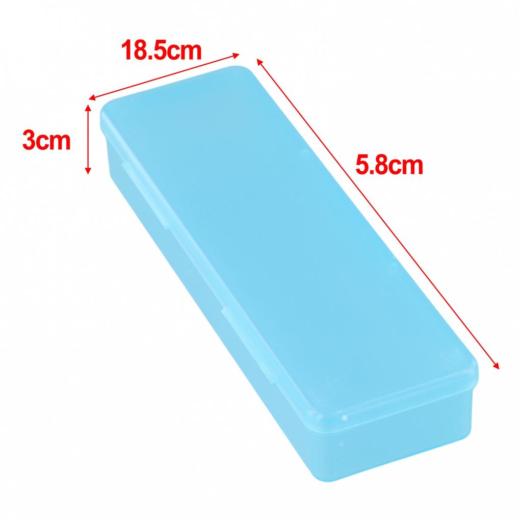 18.8*7*3cm Nails Storage Box Green Pink Plastic Case White