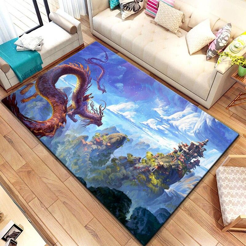 Alfombra personalizada HD de dragón chino, decoración del hogar, estera de camping, estera de cocina para baño, estera de yoga, alfombras para sala de estar