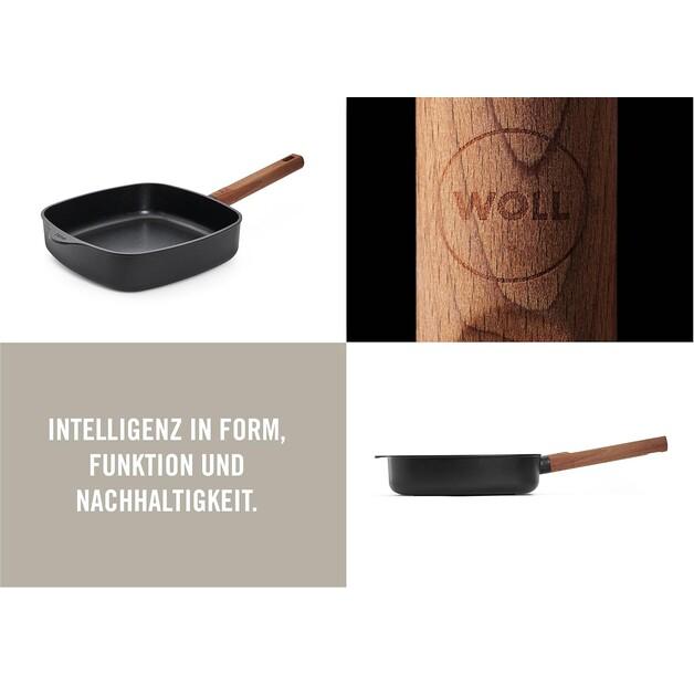 Сковорода чугунная Woll Eco Logic QXR индукционная 24 см, деревянная ручка (724WLCI-Q)