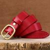 Women's Belt Leather Pin Buckle First Layer Cowhide Retro and Fashion All-Matching Trendy Korean Style Jeans Belt