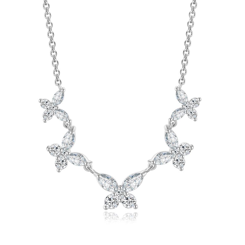 

String Crystal Butterfly Pendant Necklaces for Women Gold plated Collar Choker Chain on Neck Party Accessories New Zircon N017