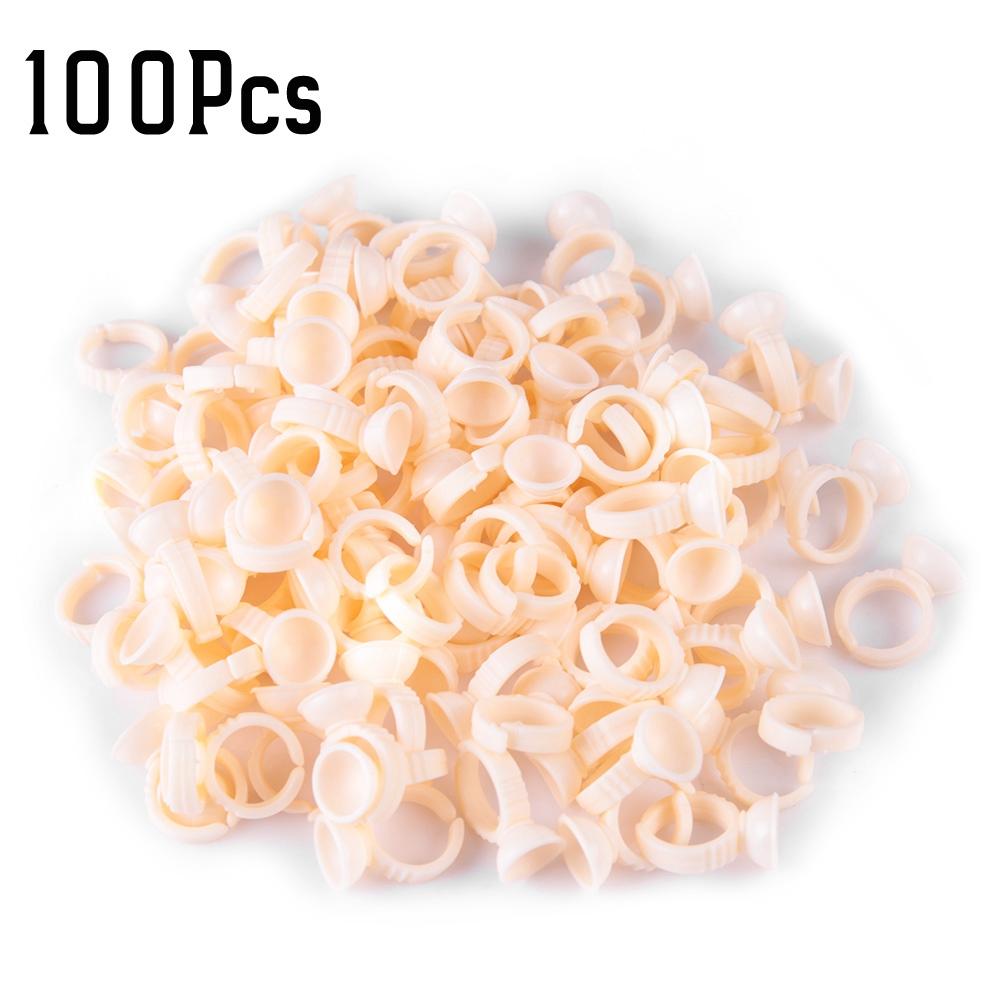 3 Types 100pcs Silicone Semi Permanent Tattoo Ink Ring Cup for Pigment Holder
