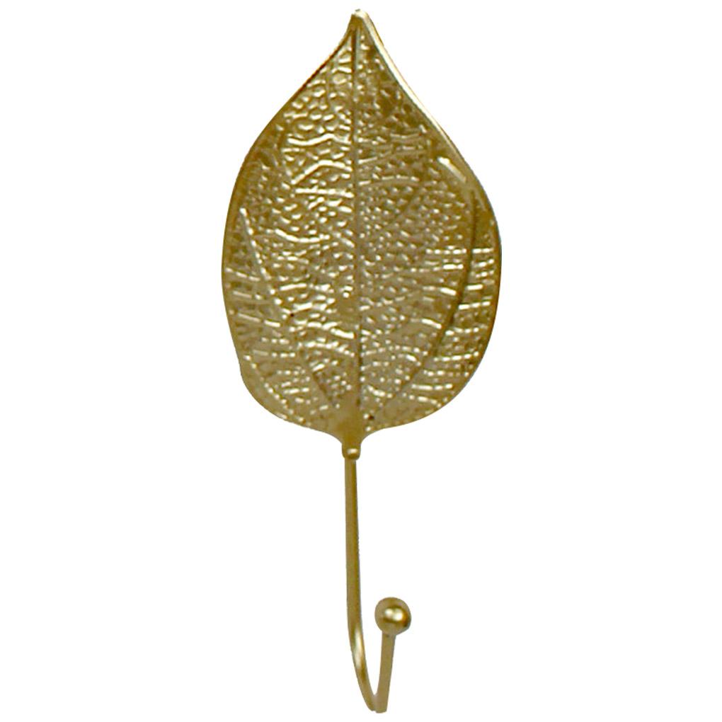 

Nordic Green Gold Single Leaf Hanging Hook Mini Wall Key Hook Home golden f