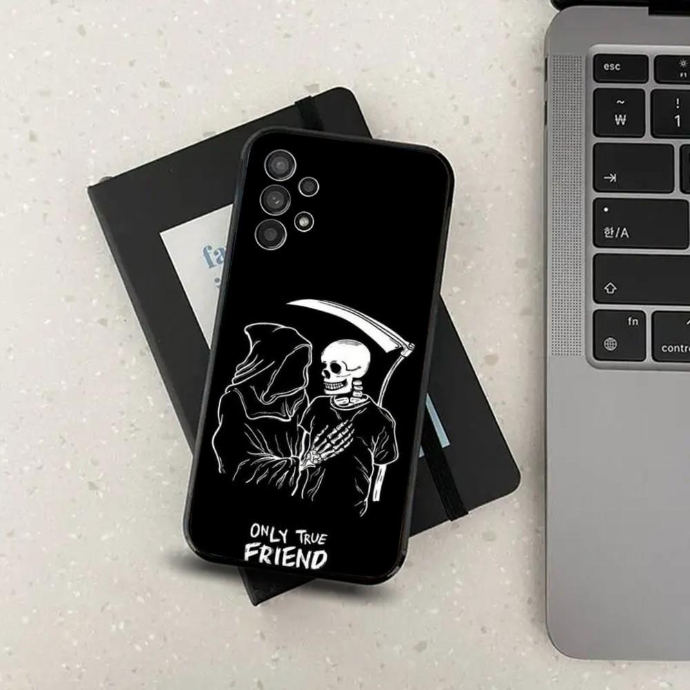 Memento Mori Phone Case For Samsung S24,S21,S22,S23,S30,Ultra,S20,Plus,Fe,Lite,Note,10,9,5G Black Soft Cover