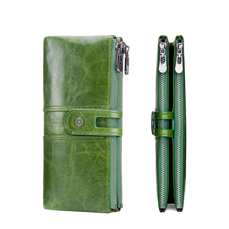 Fashion New Ladies Wallet Leather Casual Long Layer Cowhide Female Clutch