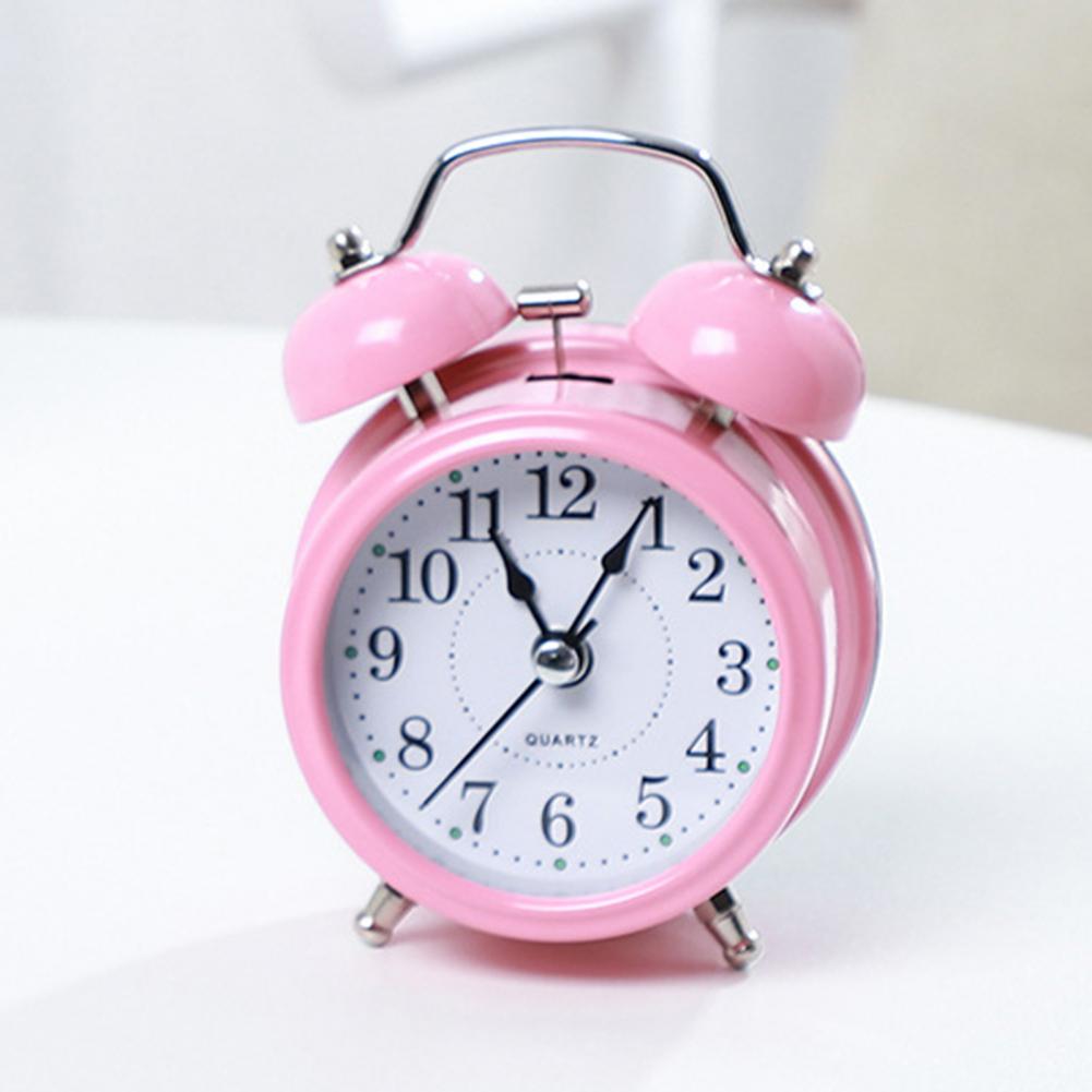 Alarm Clock Twin Bell Silent Movement Metal Heavy Sleepers Alarm Clock Luminous Alarm Clock