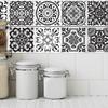 10 Pcs Simple Black and White Retro Geometric Pattern Wall Sticker Home Kitchen Decoration Wall Art