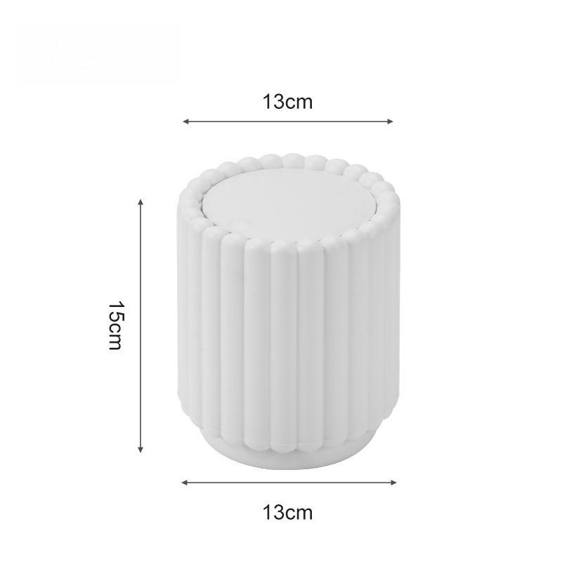 Desktop Trash Can with Lid and Press Type Spring Lid Storage Cleaning Bin