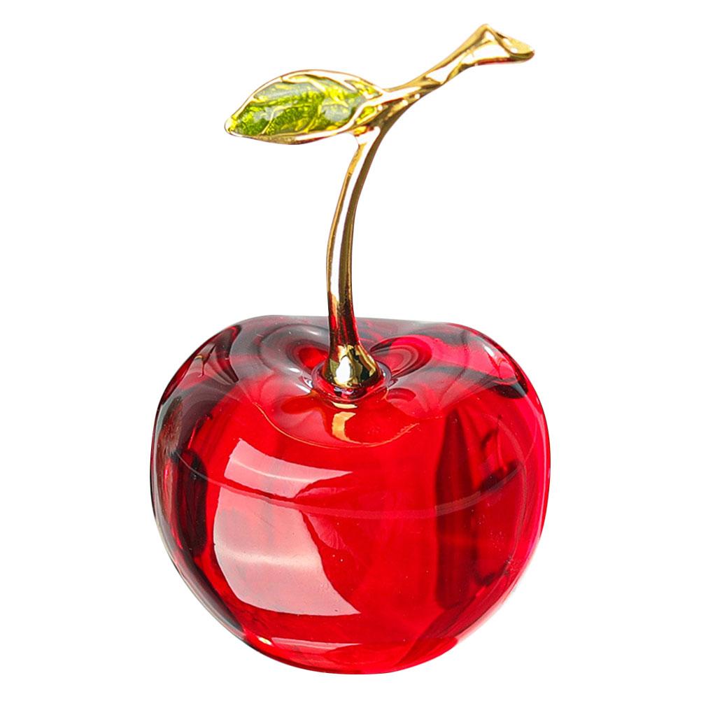 Вишня Статуэтка Хрустальные Украшения Украшают Поделки Фрукты Дом Рождество Тематические Подарки Поделки Хрустальное Украшение Фрукты 8.00X4.50X4.00CM красный