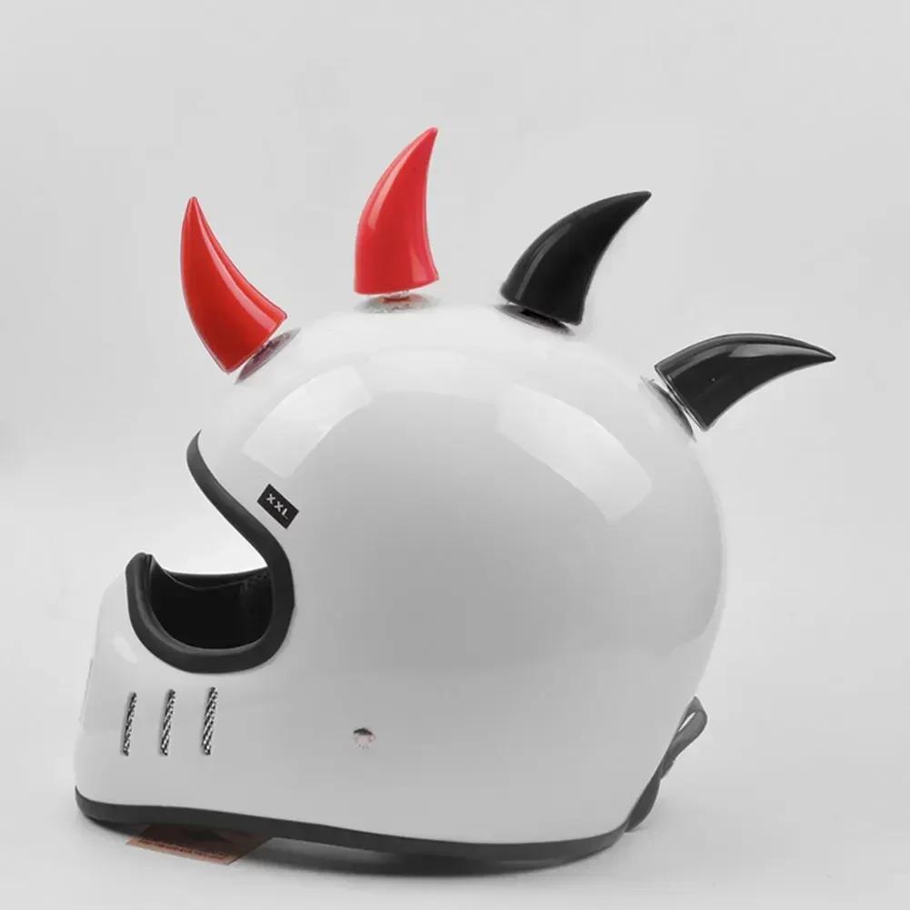 1PC Car Motorcycle Helmet Devil Horn with Light Cute Decoration Motocross Full Face Off Road Helmet Decoration Car Accessories