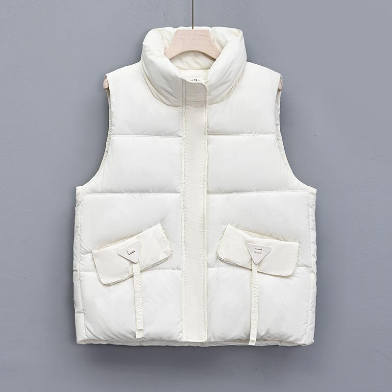 Large Size Down Cotton Vest Women's Short Autumn Wear Design Sense Thickened Vest Cardigan Jacket