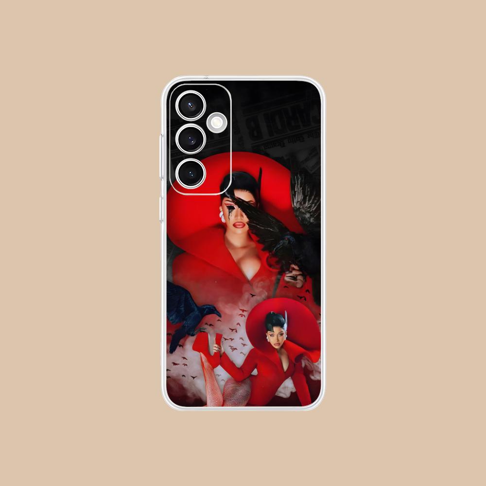 Cardi B Clear Mobile Phone Case for Samsung Galaxy S25 S24 S23 S22 S21Plus FE Ultra Colorful Cover