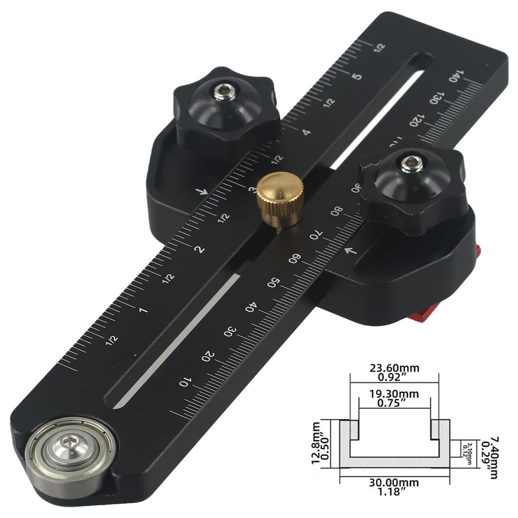 Black Thin Rip Jig Cutting Limiting Support Table Saw Jig Guide Fence Guide Narrow Strip Cut Inverted Roller Workbench Accessory