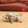 Antiqued Brass Ox Bull Keychain Pendant - Zodiac and Lucky Charm Design