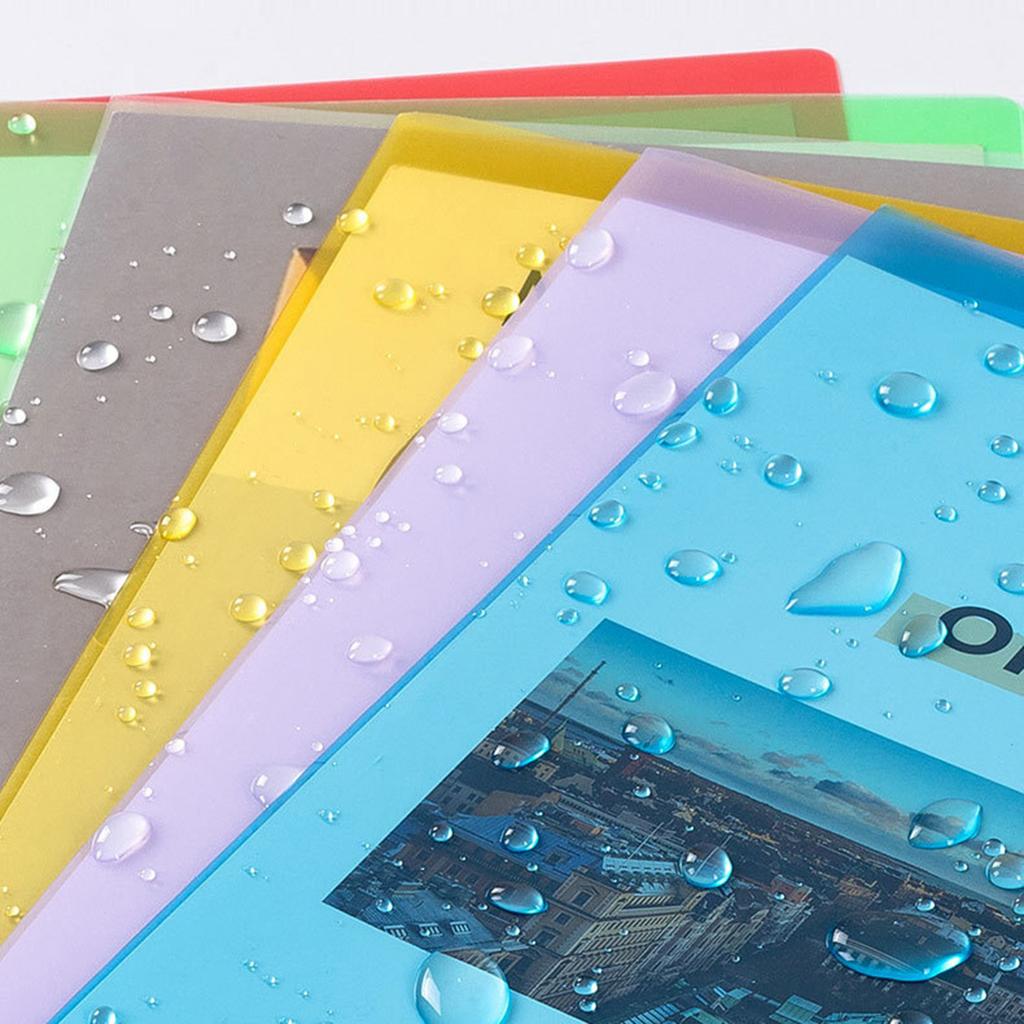 30 PCS A4 Clear Plastic Folders 6 Assorted Colors Plastic Document Sleeves File Folders for Office School Home Organization