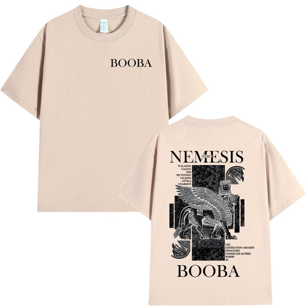 Rapartiest Booba Nero Nemesis Album Grafisch T-shirt voor Mannen en Vrouwen, Hip-hop Mode Zomer Print 100% Puur Katoenen T-shirt