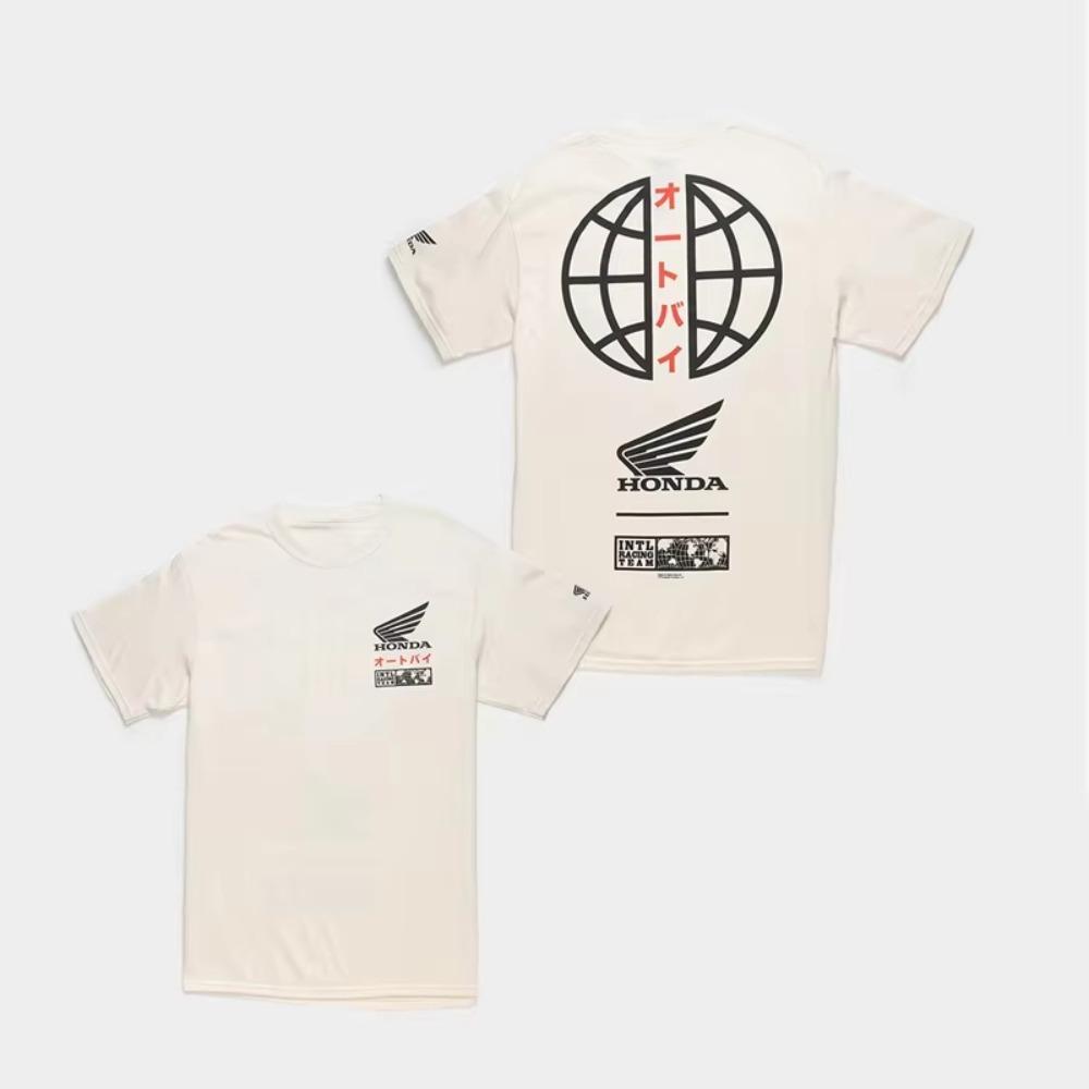 

Honda Mens and Womens Tshirt Summer Highend Cotton Tee 1980s Honda Racing Shortsleeved Spring Autumn Motorcycle Cycling Top M