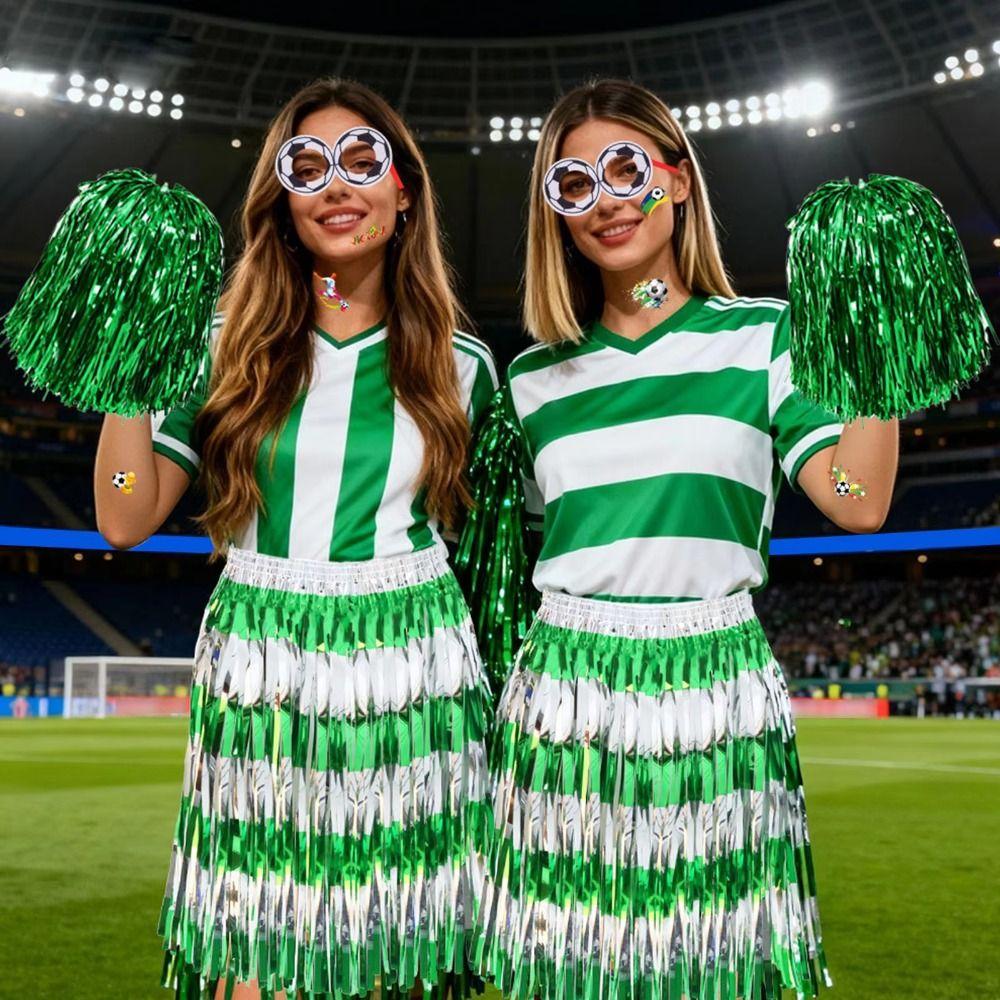 Fringe Skirt Football Match Fan Set Football Theme Cheerleading Gear Set  Game Day Match Party