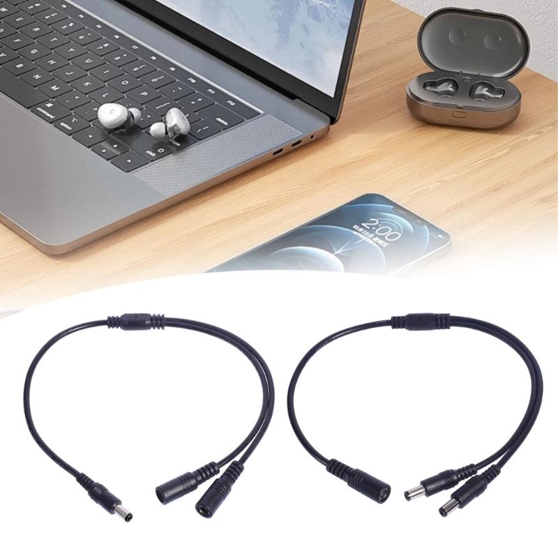  Stromverteilerkabel 5,5 x 2,1 mm 1-zu-2-Wege-Y-Adapter für LED-Leuchten, Überwachungskameras, Router