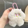 Imitation Otter Rabbit Fur Calf Keychain Fluffy Pompon Key Chain Trinket Lovely Keyring Bag Car Gift