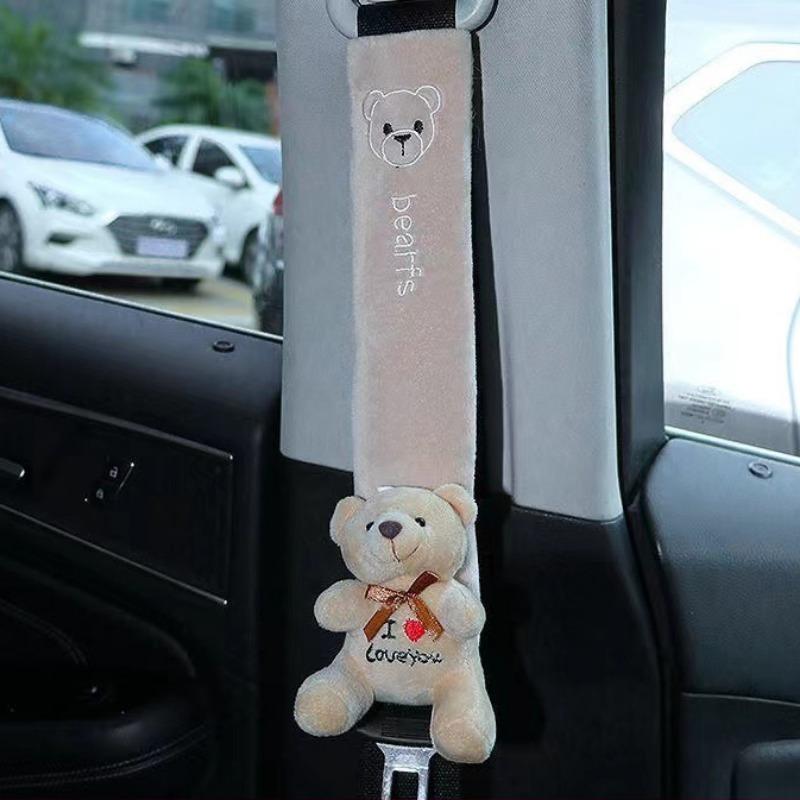 Cartoon Car Seat Belt Cover Universal Auto Seat Belt Shoulder Pad Warm Flannel Interior Seat Cushion Protector Safety Protection