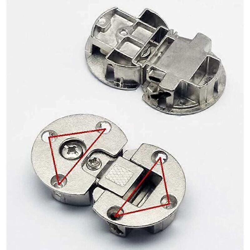 8 Pcs 90 Degree Adjustable Concealed Folding Hinges for Furniture - Semicircular Hinges - Wooden Table Hinges - Round Hinges