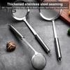 Oil Filter Spoon Stainless Steel Fast Filtering Moisture Removal Ergonomic Design with Hanging Hole Heat-resistant Drain Scoop