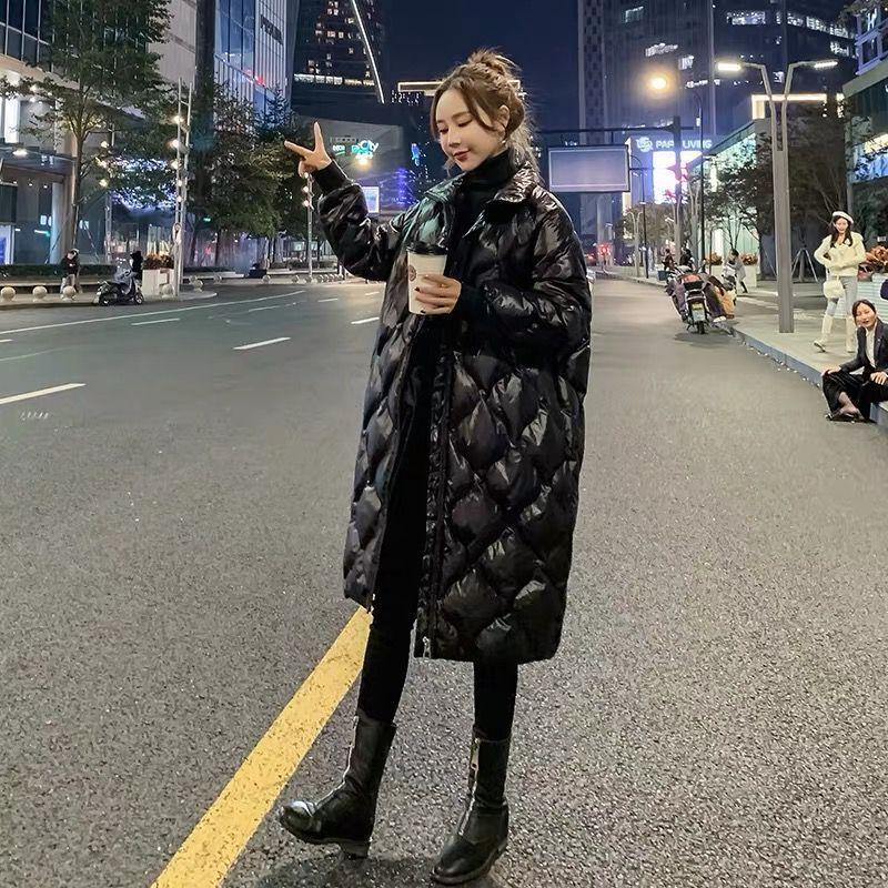 Chic Women Winter Basic Windproof Glossy Bubble Coat Znosić Płaszcz Ponadgabarytowa kurtka pikowana Bawełniane parki