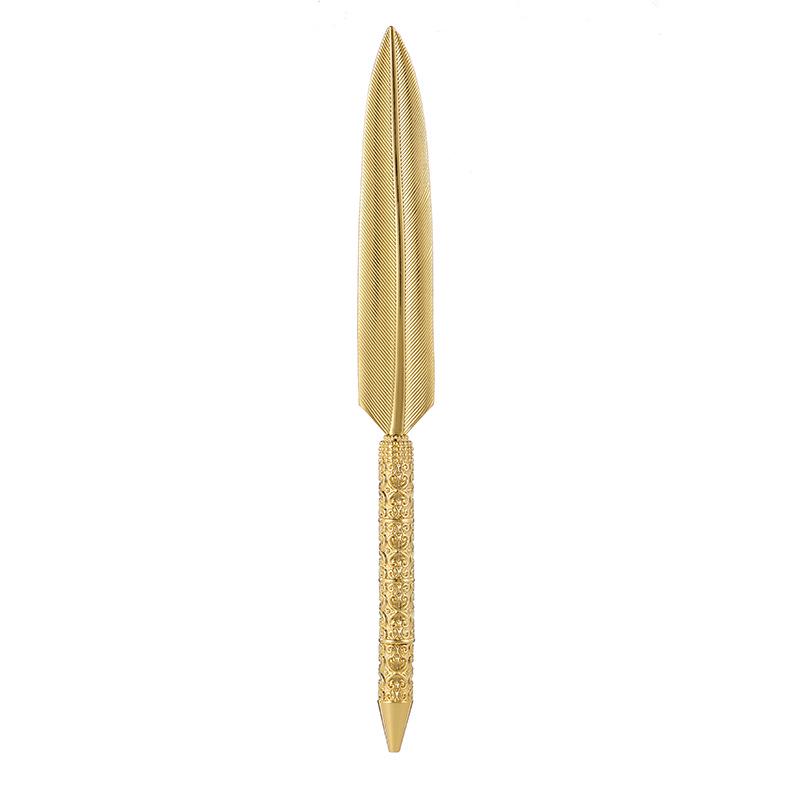 Vintage Gold Feather Fountain Pen Set - British Style Creative Christmas Gift