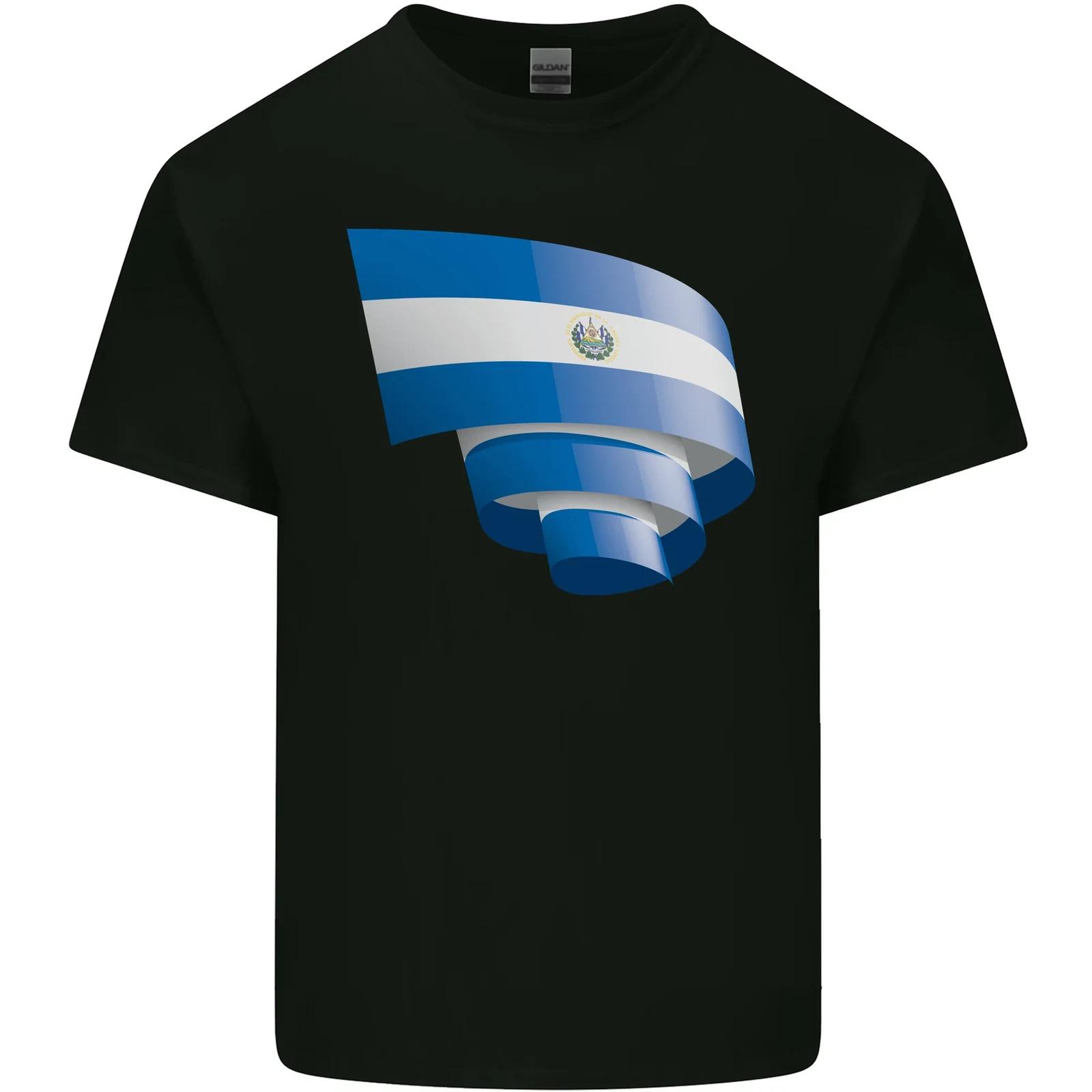 Curled Salvador Flag Salvadoran Day Football Kids T-Shirt Childrens 2XL