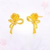 24 Silver Needle Zircon Bow Flower Stud Earrings Light Luxury Premium Temperament Earrings Fashion Earrings