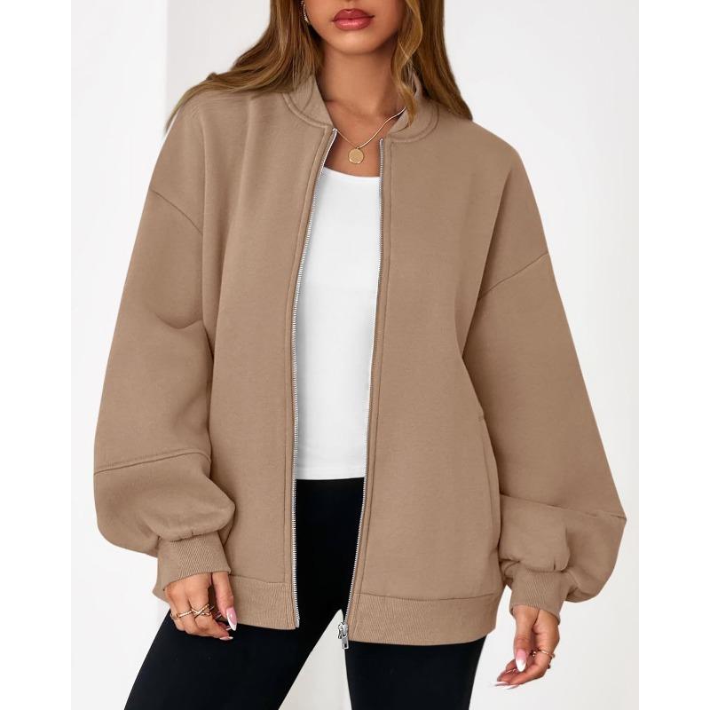 Women Casual Long Sleeve Zip Up Pilot Jacket Autumn Wear