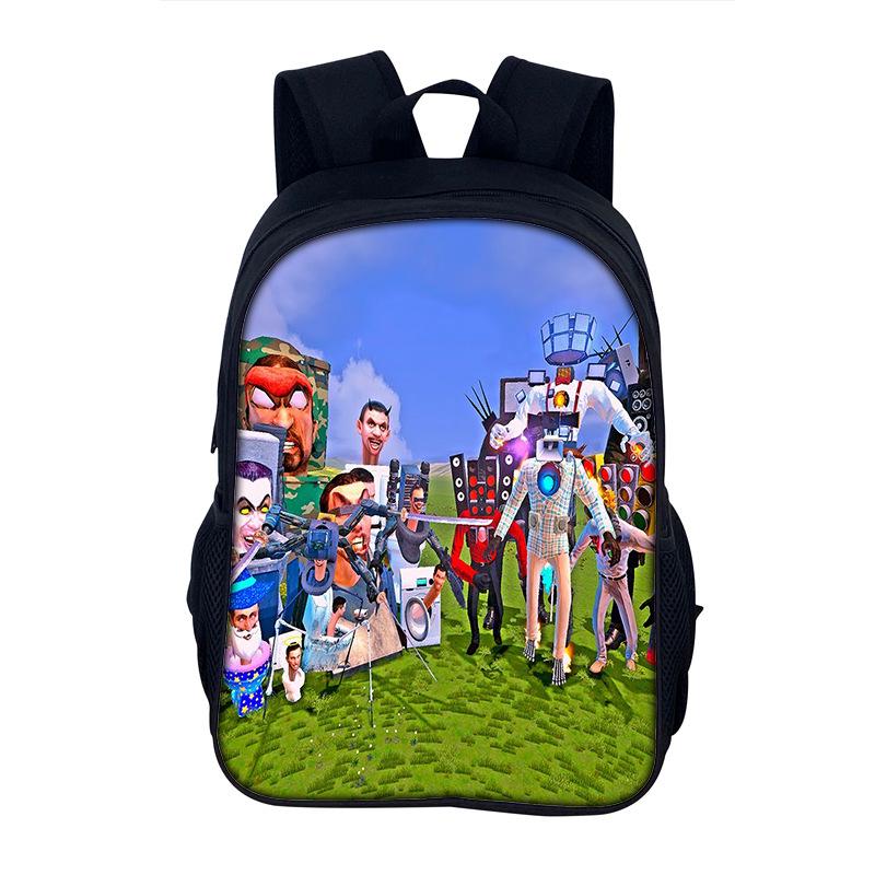 3D-Druck Skibidi Toilette Schulrucksack Tasche Schultasche Rucksack Mochila Studenten-Rucksacktasche für Jungen Mädchen Bestes Geschenk