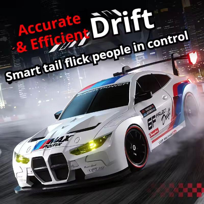 4WD RC Drift Car With LED Light 2.4G Radio 20KM/h High Speed Remote Control Racing Cars Vehicle Model Toy Gift for Boy Girl Kid