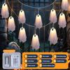 Halloween Solar Ghost Pathway Light Solar Powered Ghost Decoration Lantern White Flying Ghosts Lantern for Party Yard Lawn Decor