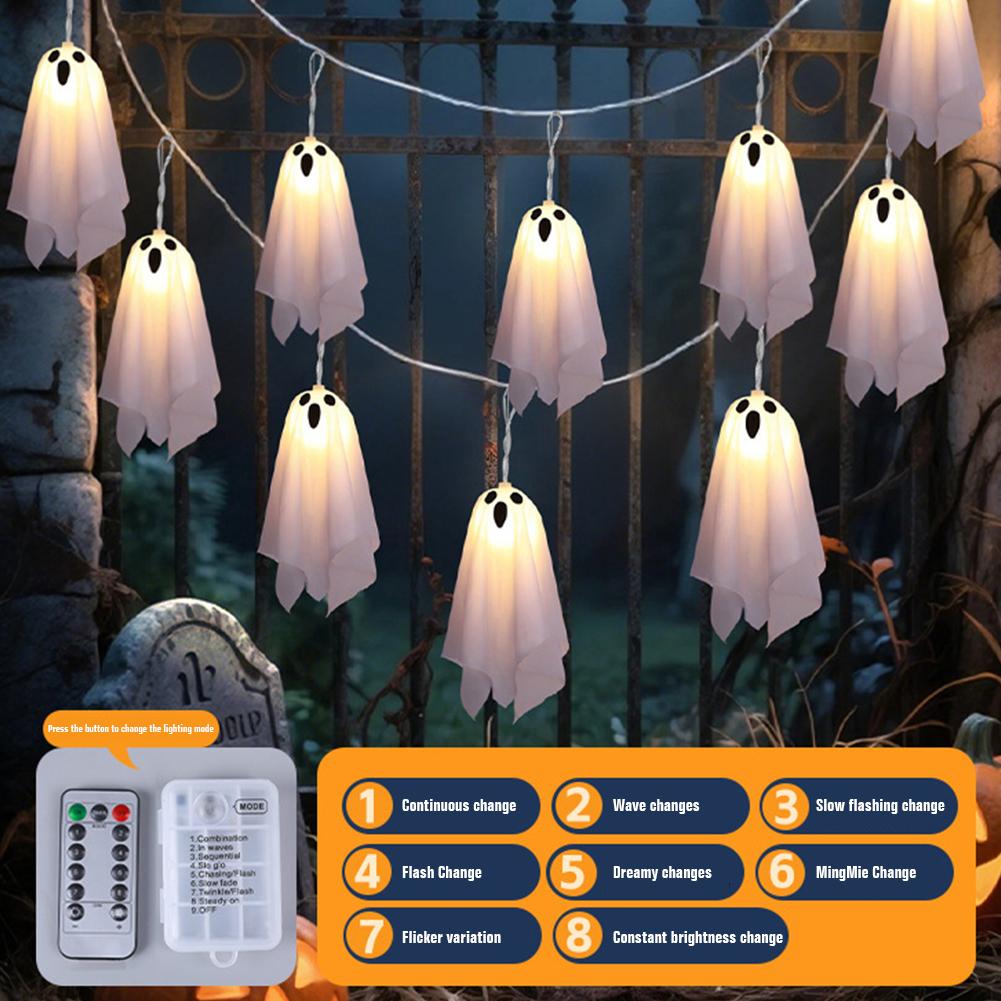 Halloween Solar Ghost Pathway Light Solar Powered Ghost Decoration Lantern White Flying Ghosts Lantern for Party Yard Lawn Decor
