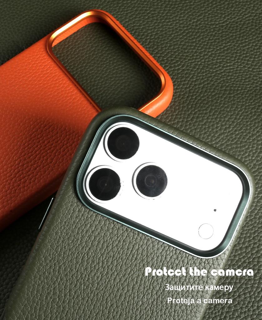For Magsafe Phone Case for For IPhone 17 Pro Max 16ProMax 15 14 13 Magnetic Phone Cases Genuine Leather Cover Protective Cover