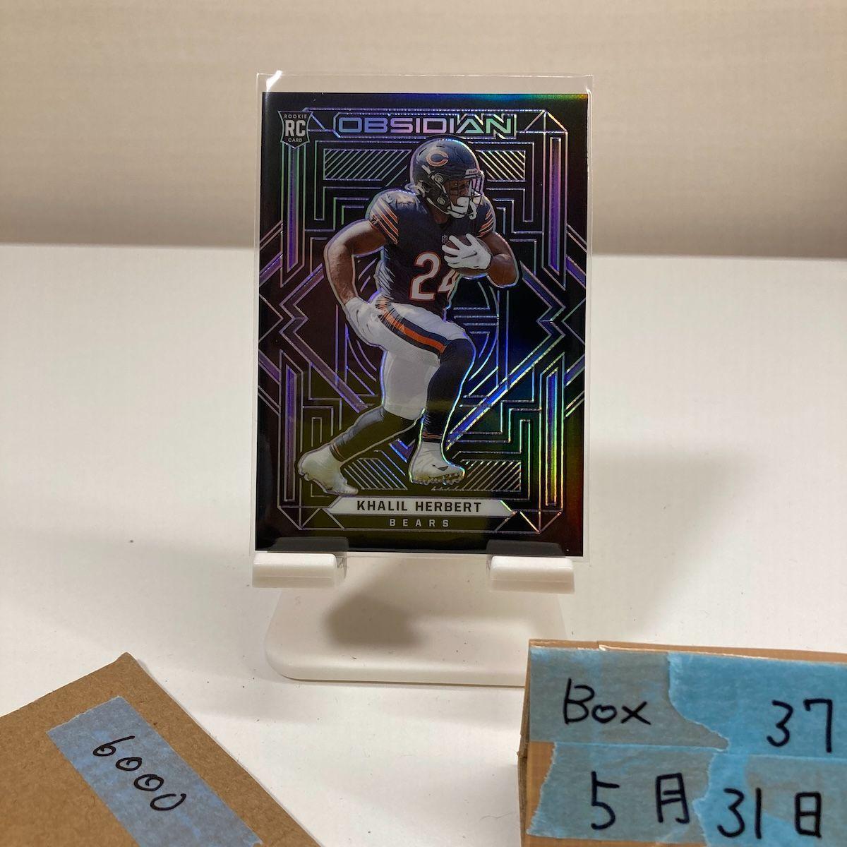 Used 2021 Panini Obsidian Khalil Herbert 094/100 Chicago Bears RC Rookie Rookie Card