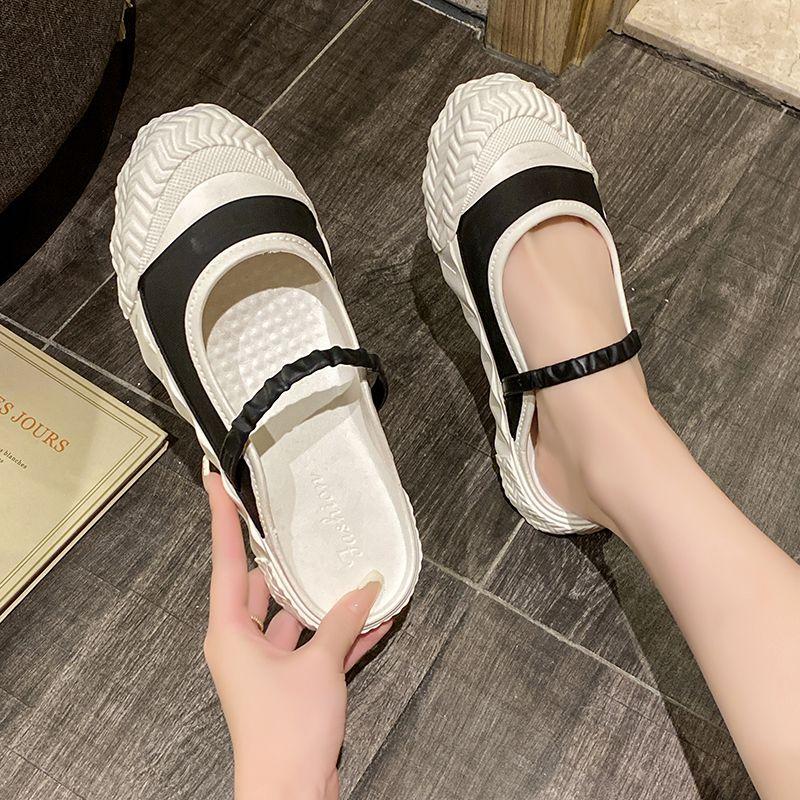 Модные шлепанцы на низком каблуке белые женские с украшениями снаружи летняя обувь — фото 8